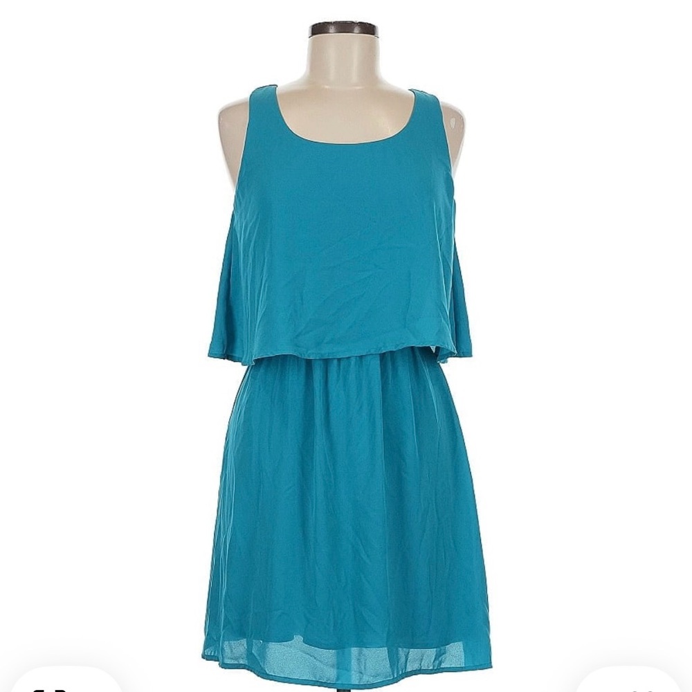 Maison Jules Navy Lace Overlay Dress